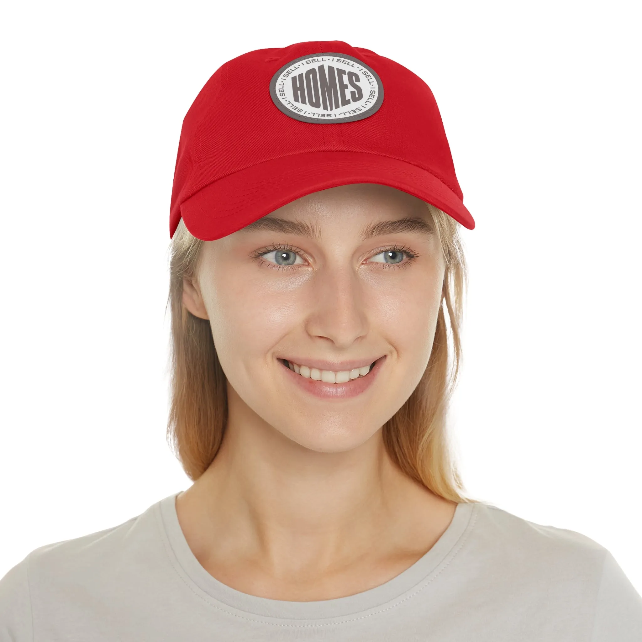 I Sell Homes Dad Hat with Leather Patch (Round)
