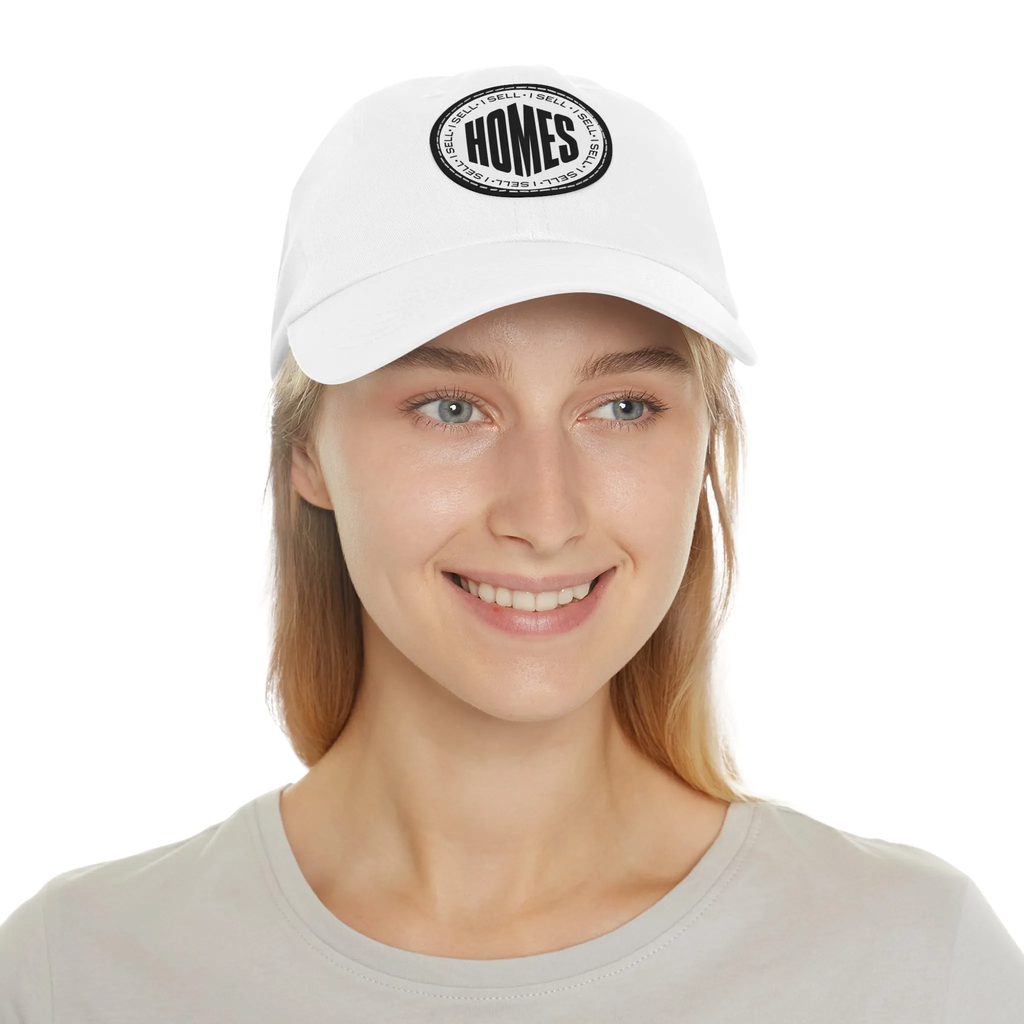 I Sell Homes Dad Hat with Leather Patch (Round)