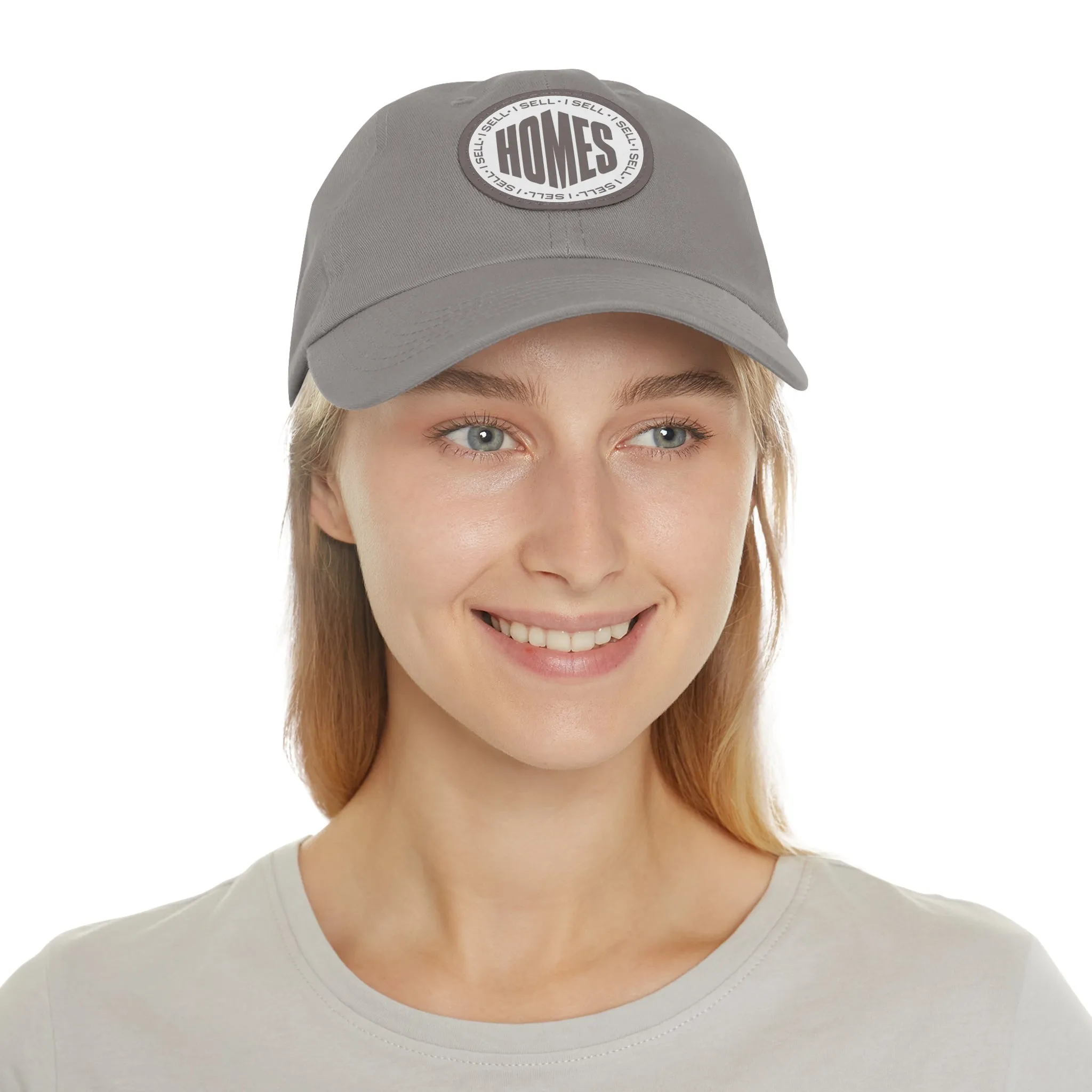 I Sell Homes Dad Hat with Leather Patch (Round)