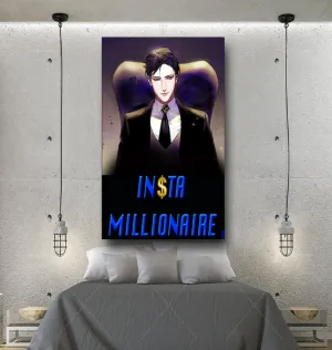 Insta Millionaire Canvas Black Suit Wall Art Home Decor Insta Millionaire Canvas