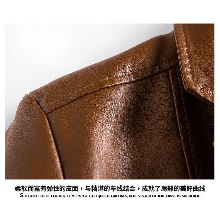 INSTOCK - Men's casual PU leather slim motorcycle jacket.