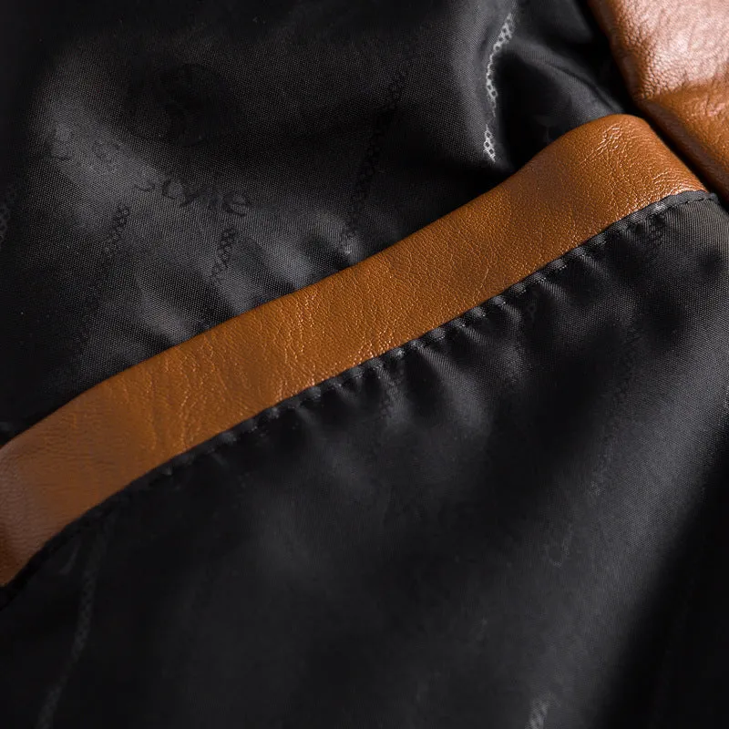 INSTOCK - Men's casual PU leather slim motorcycle jacket.