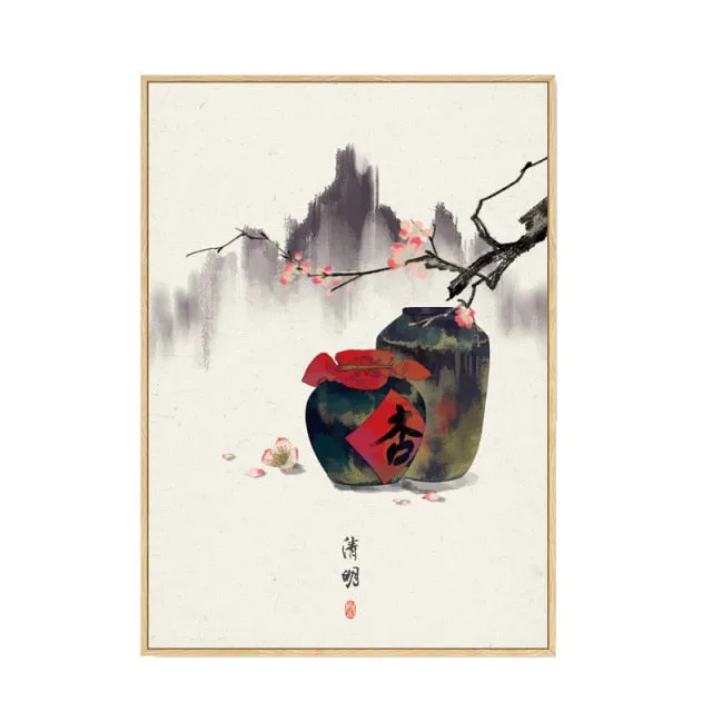 Japan Style Floral Wall Art