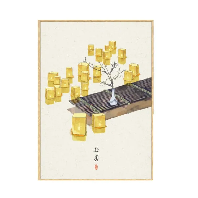 Japan Style Floral Wall Art