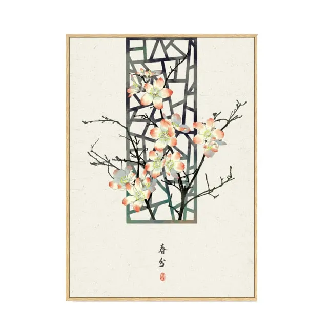 Japan Style Floral Wall Art