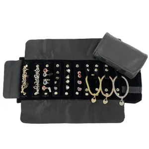 Jewelry Travel Rolls PU Leather Accessories Organizer Storage Jewelry Display Multipurpose