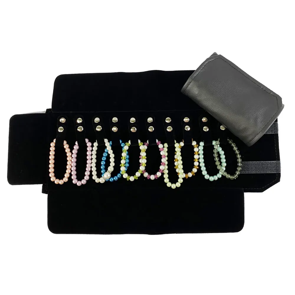 Jewelry Travel Rolls PU Leather Accessories Organizer Storage Jewelry Display Multipurpose
