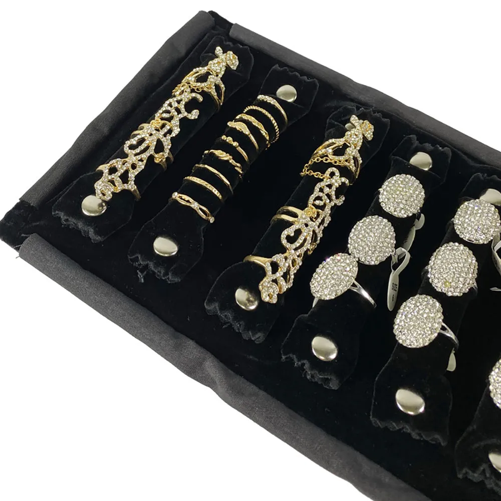 Jewelry Travel Rolls PU Leather Accessories Organizer Storage Jewelry Display Multipurpose