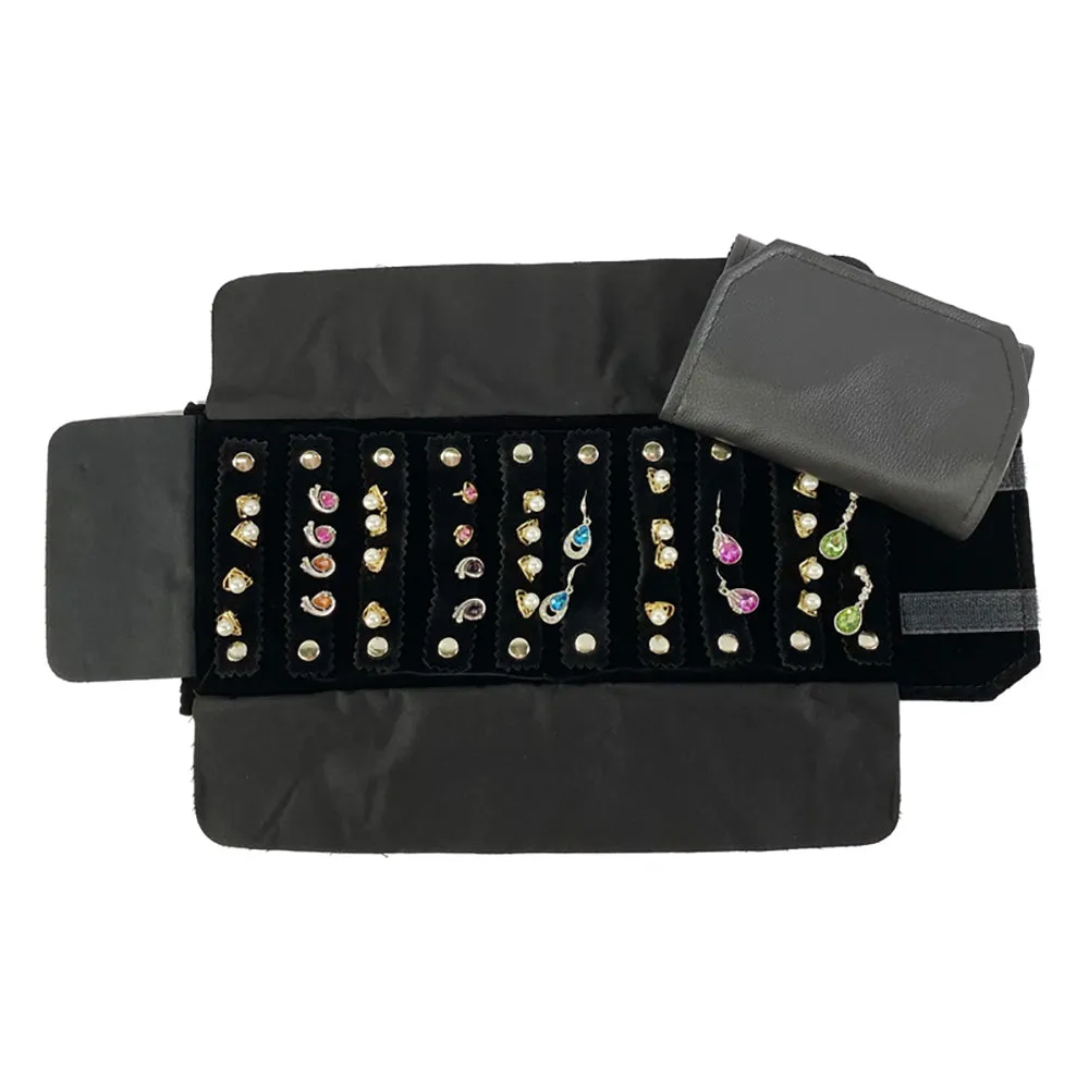 Jewelry Travel Rolls PU Leather Accessories Organizer Storage Jewelry Display Multipurpose