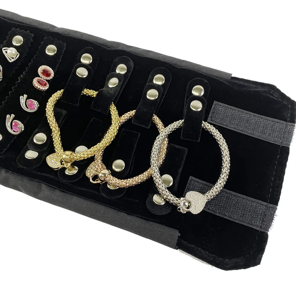 Jewelry Travel Rolls PU Leather Accessories Organizer Storage Jewelry Display Multipurpose