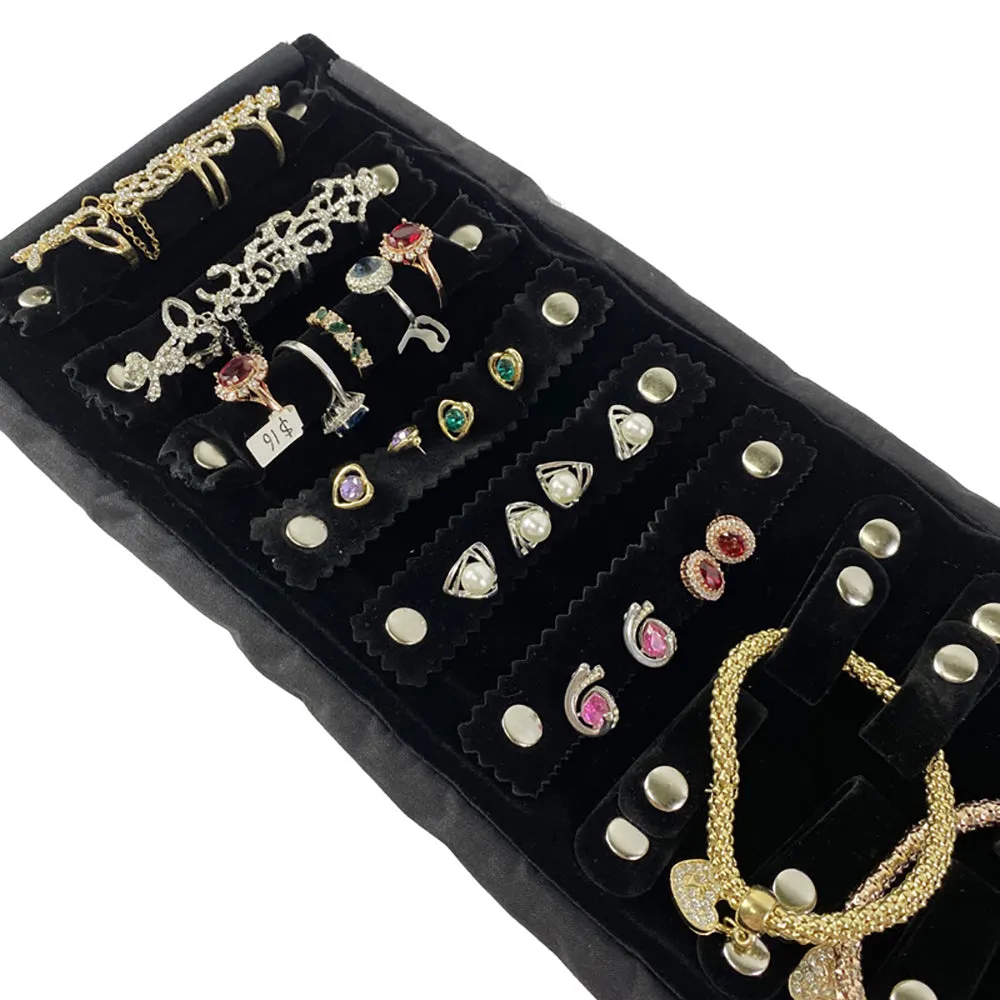 Jewelry Travel Rolls PU Leather Accessories Organizer Storage Jewelry Display Multipurpose