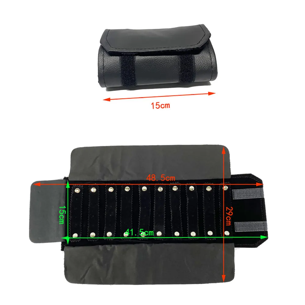 Jewelry Travel Rolls PU Leather Accessories Organizer Storage Jewelry Display Multipurpose