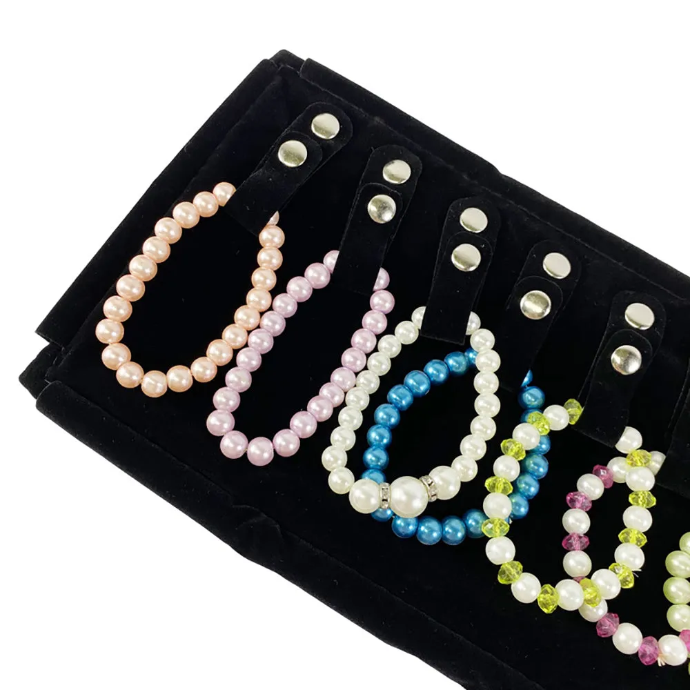 Jewelry Travel Rolls PU Leather Accessories Organizer Storage Jewelry Display Multipurpose