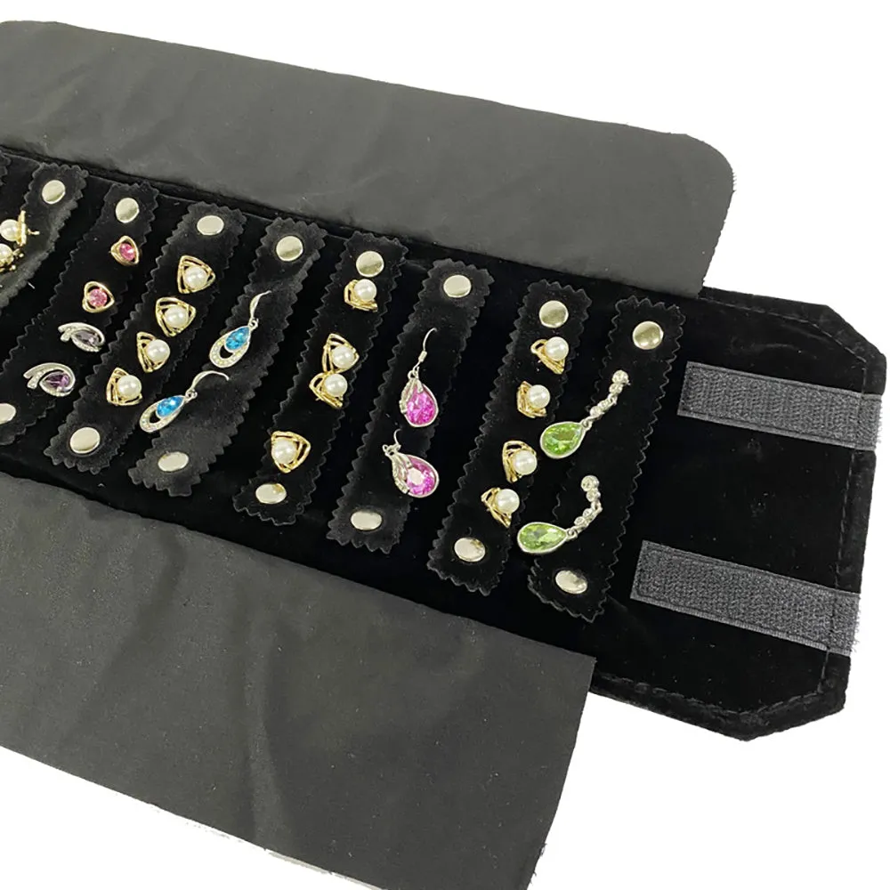 Jewelry Travel Rolls PU Leather Accessories Organizer Storage Jewelry Display Multipurpose