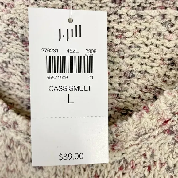 J.Jill Pure Jill Slub Textured Short Sleeve Sweater Cotton Slub Yarn NWT