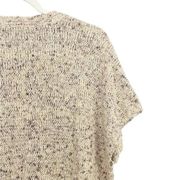 J.Jill Pure Jill Slub Textured Short Sleeve Sweater Cotton Slub Yarn NWT