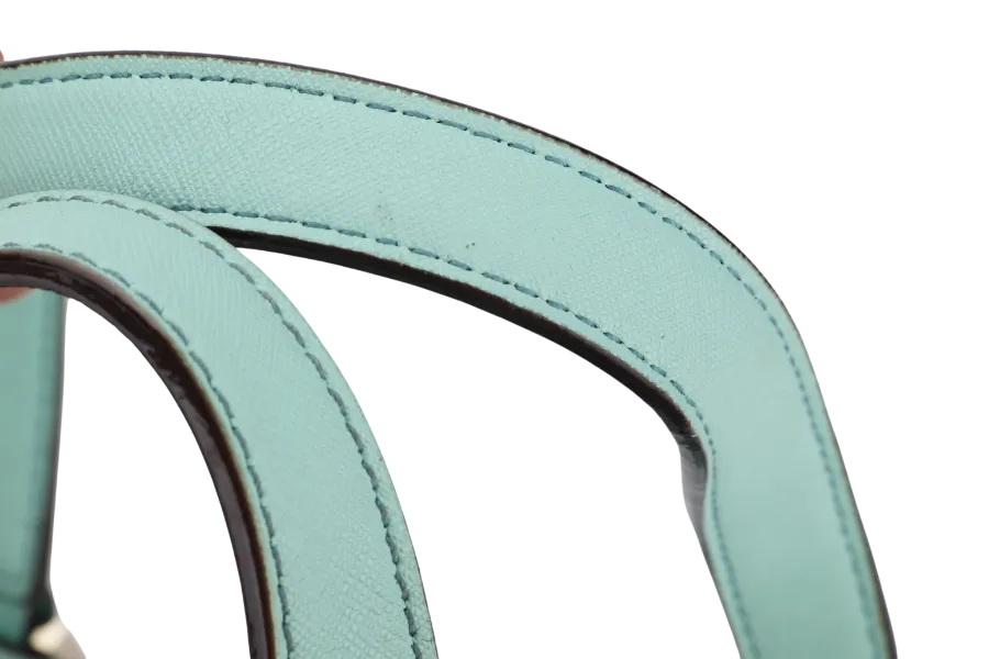 KATE SPADE SHOULDER BAG TURQUOISE CALF LEATHER GOLD HARDWARE, WITH DUST COVER