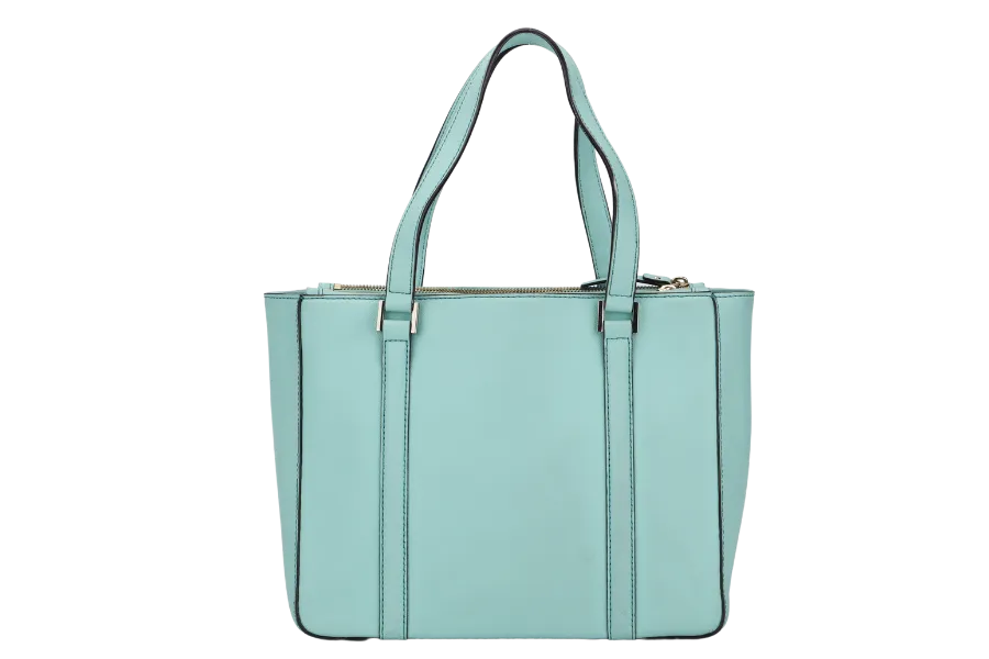 KATE SPADE SHOULDER BAG TURQUOISE CALF LEATHER GOLD HARDWARE, WITH DUST COVER