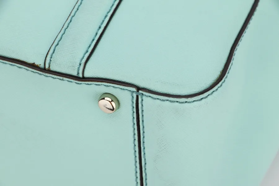 KATE SPADE SHOULDER BAG TURQUOISE CALF LEATHER GOLD HARDWARE, WITH DUST COVER