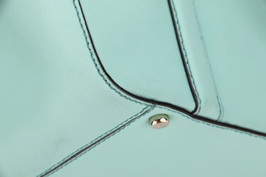 KATE SPADE SHOULDER BAG TURQUOISE CALF LEATHER GOLD HARDWARE, WITH DUST COVER