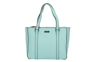 KATE SPADE SHOULDER BAG TURQUOISE CALF LEATHER GOLD HARDWARE, WITH DUST COVER