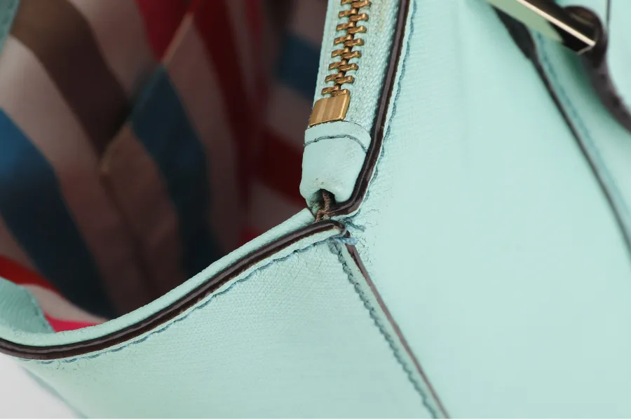 KATE SPADE SHOULDER BAG TURQUOISE CALF LEATHER GOLD HARDWARE, WITH DUST COVER