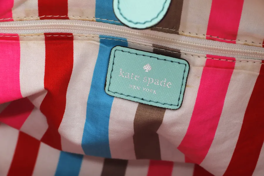 KATE SPADE SHOULDER BAG TURQUOISE CALF LEATHER GOLD HARDWARE, WITH DUST COVER