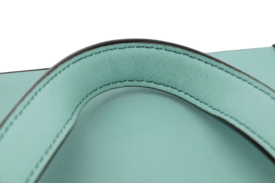 KATE SPADE SHOULDER BAG TURQUOISE CALF LEATHER GOLD HARDWARE, WITH DUST COVER