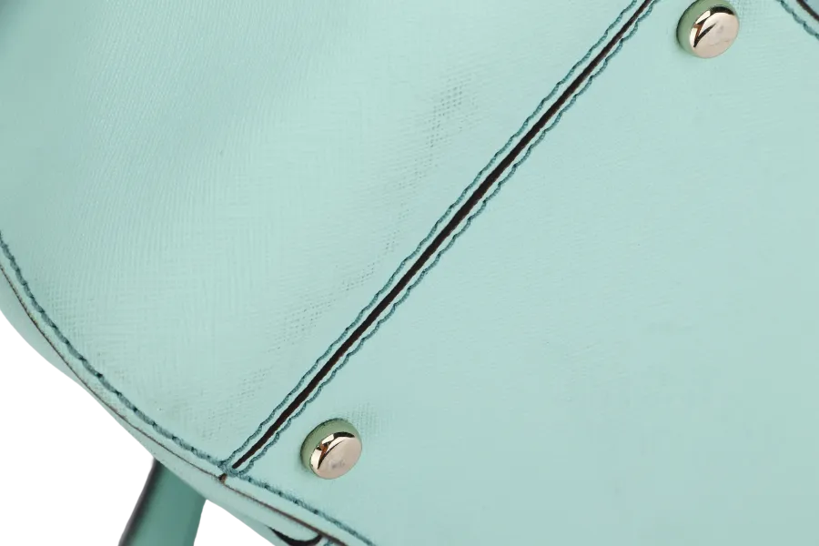 KATE SPADE SHOULDER BAG TURQUOISE CALF LEATHER GOLD HARDWARE, WITH DUST COVER