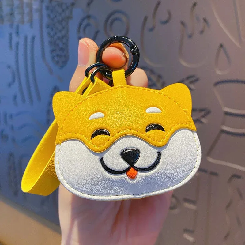 Kawaii Panda & Shiba Inu Leather Keychain 🐼✨ Cute Animal Pendant for Bags & Accessories 🐶💖