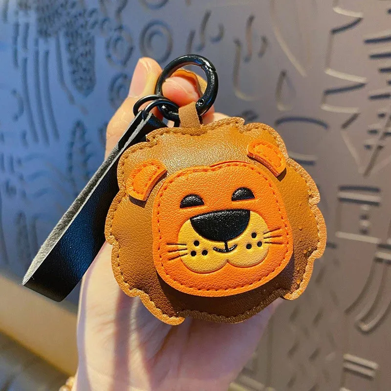 Kawaii Panda & Shiba Inu Leather Keychain 🐼✨ Cute Animal Pendant for Bags & Accessories 🐶💖