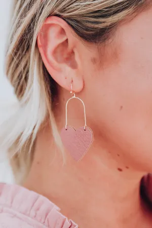Kayleen Heart Earrings - Mauve