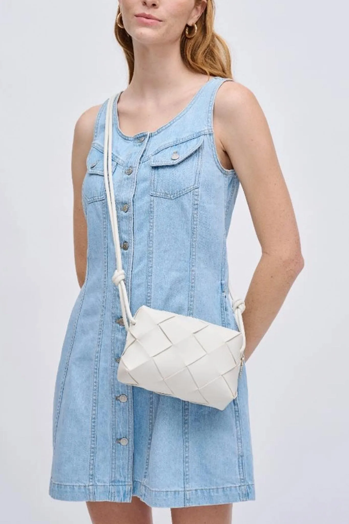 Kennedy Woven Crossbody in Ivory