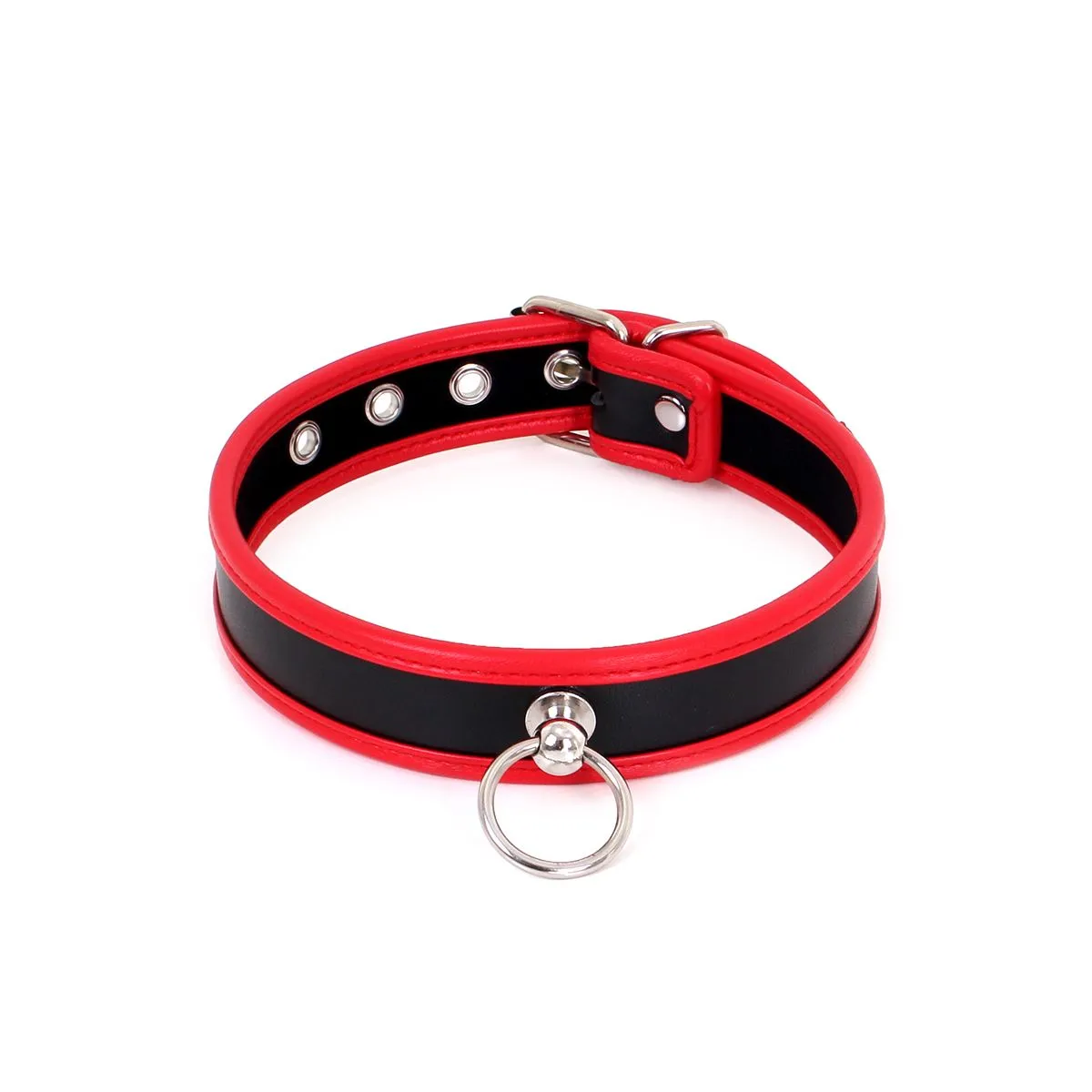 Kiotos - Budget Collar - PU-leer - Rood/Zwart
