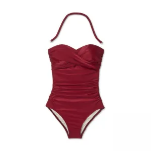 Kona Sol Women's Shirred Bandeau One Piece Swimsuit