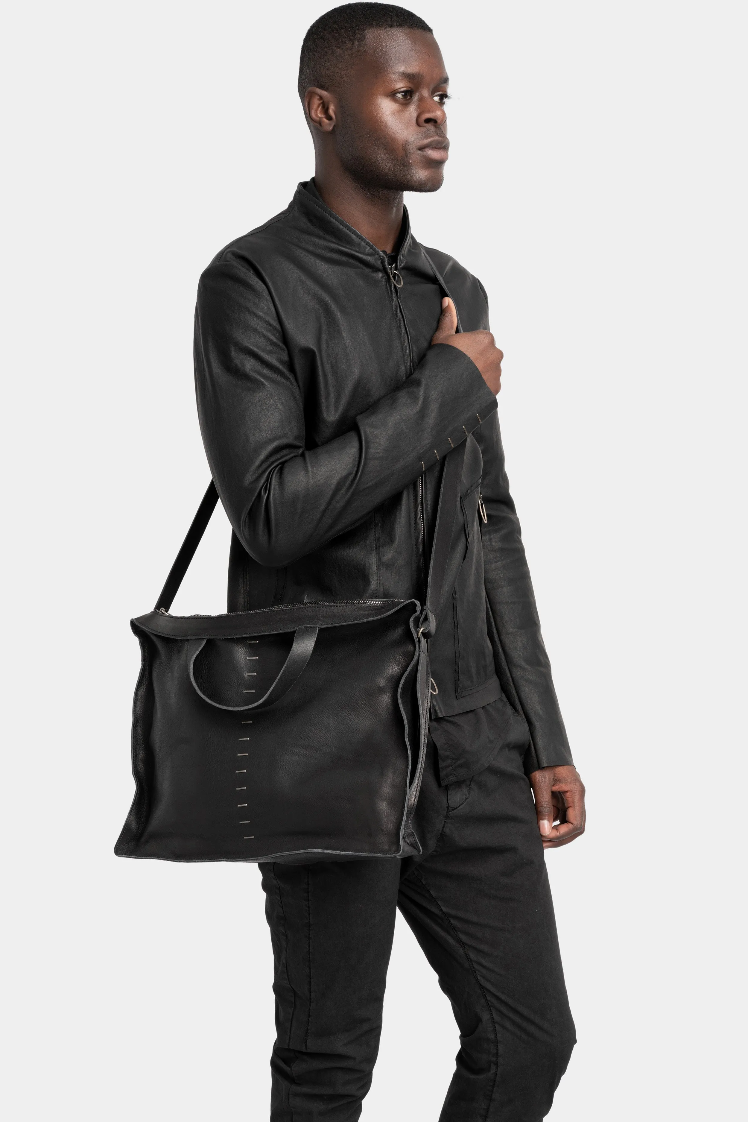 Large leather briefcase bag