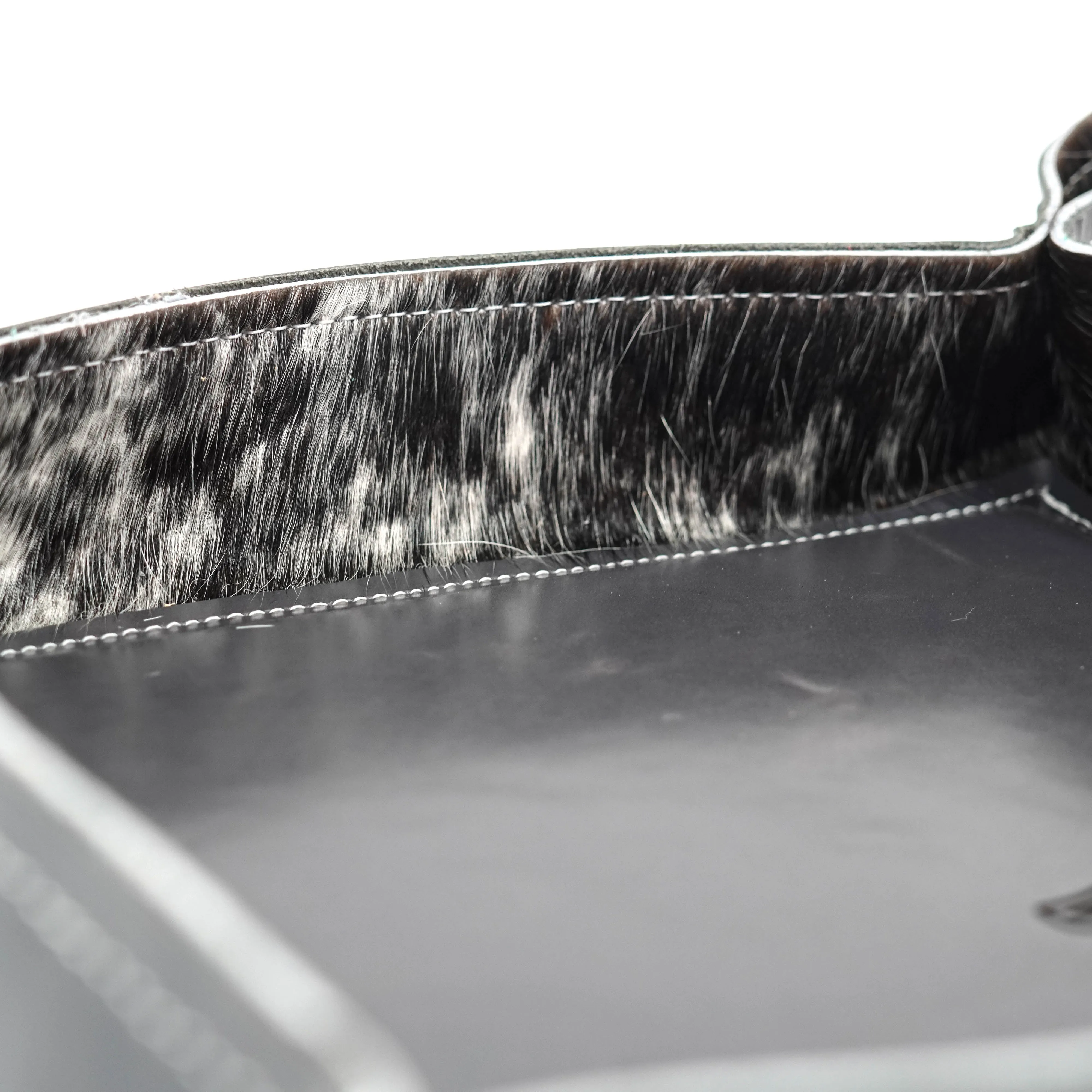 Large Tray - Glossed Lead Leather w/ Lasered Decal