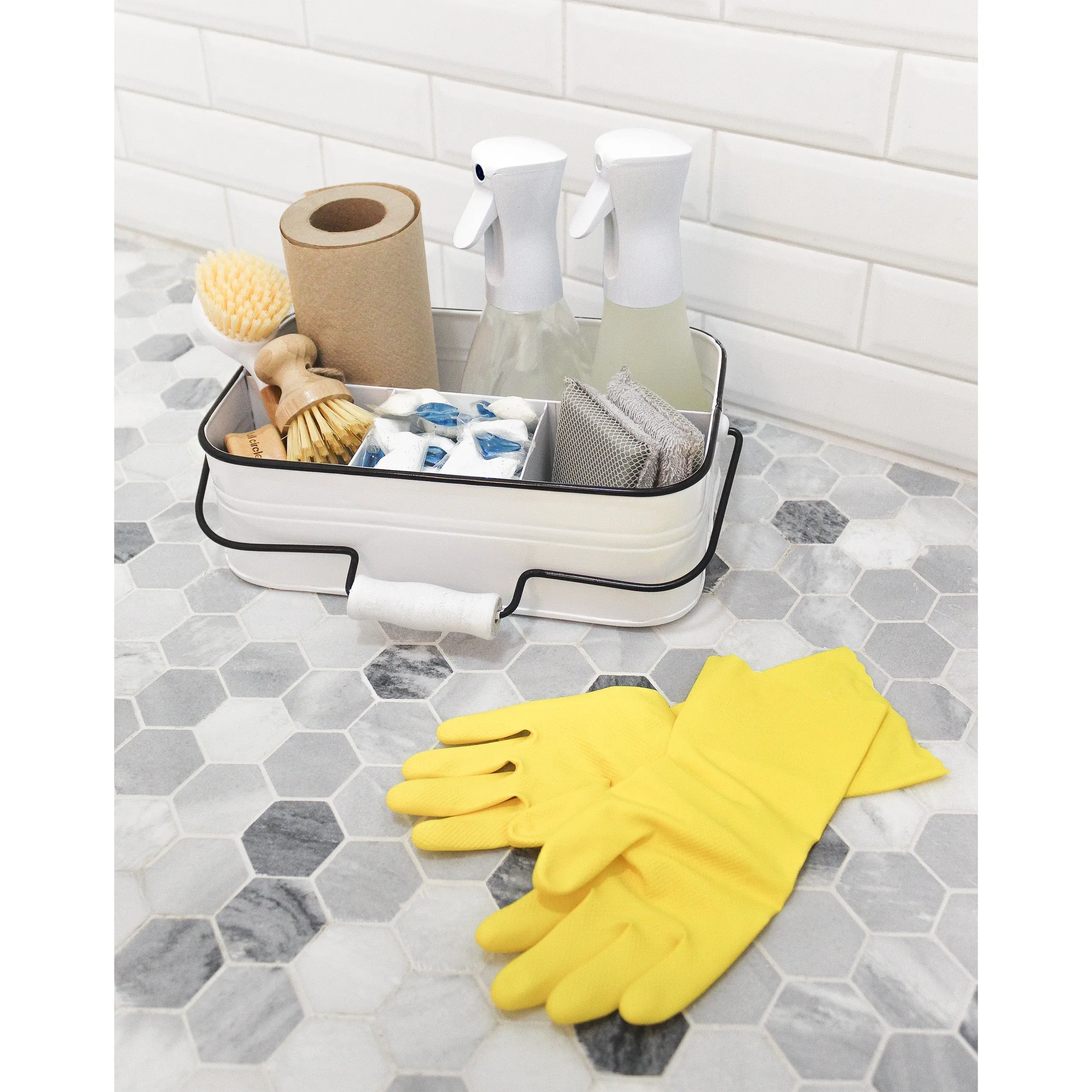 Large White Rustic Caddy (Case of 8)