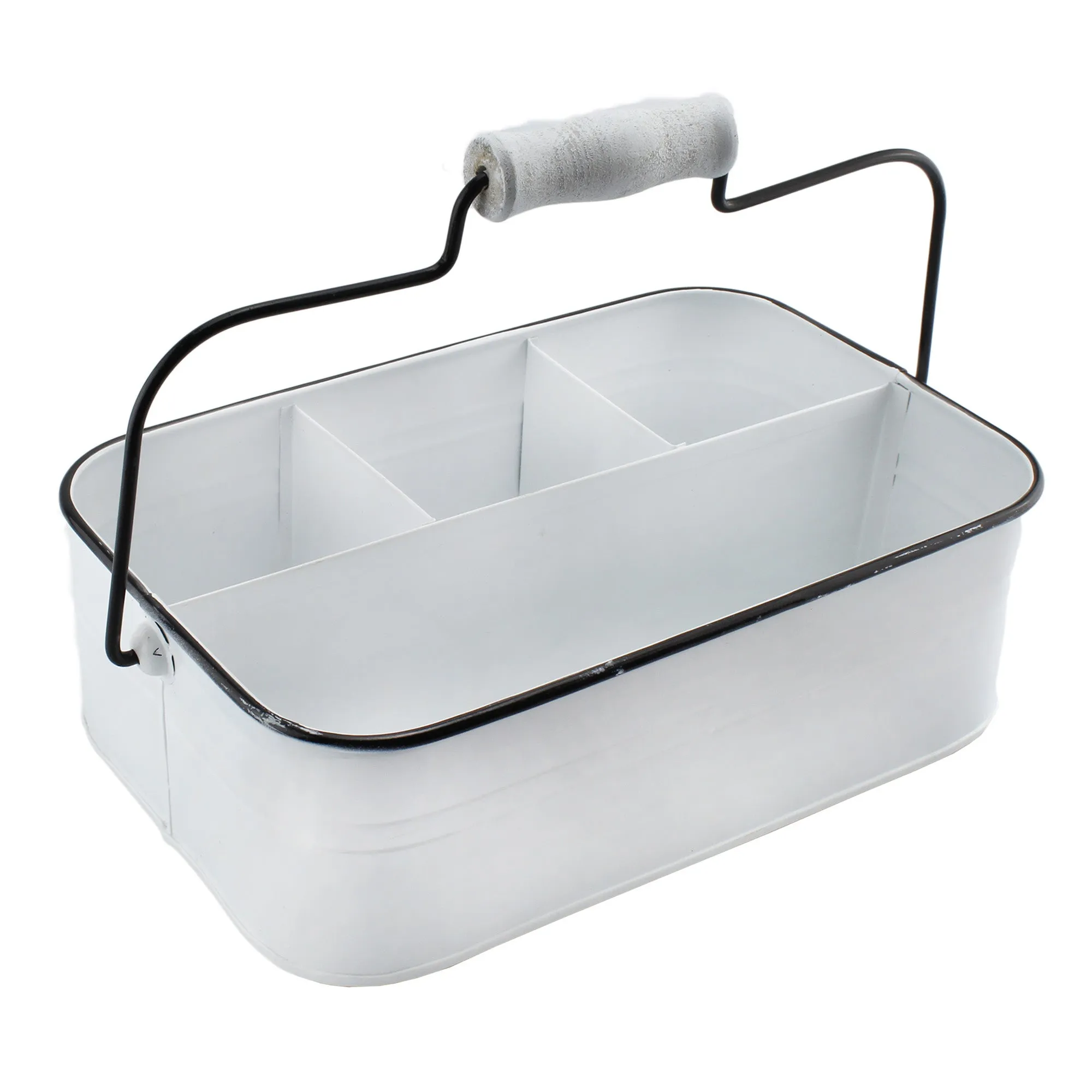 Large White Rustic Caddy (Case of 8)