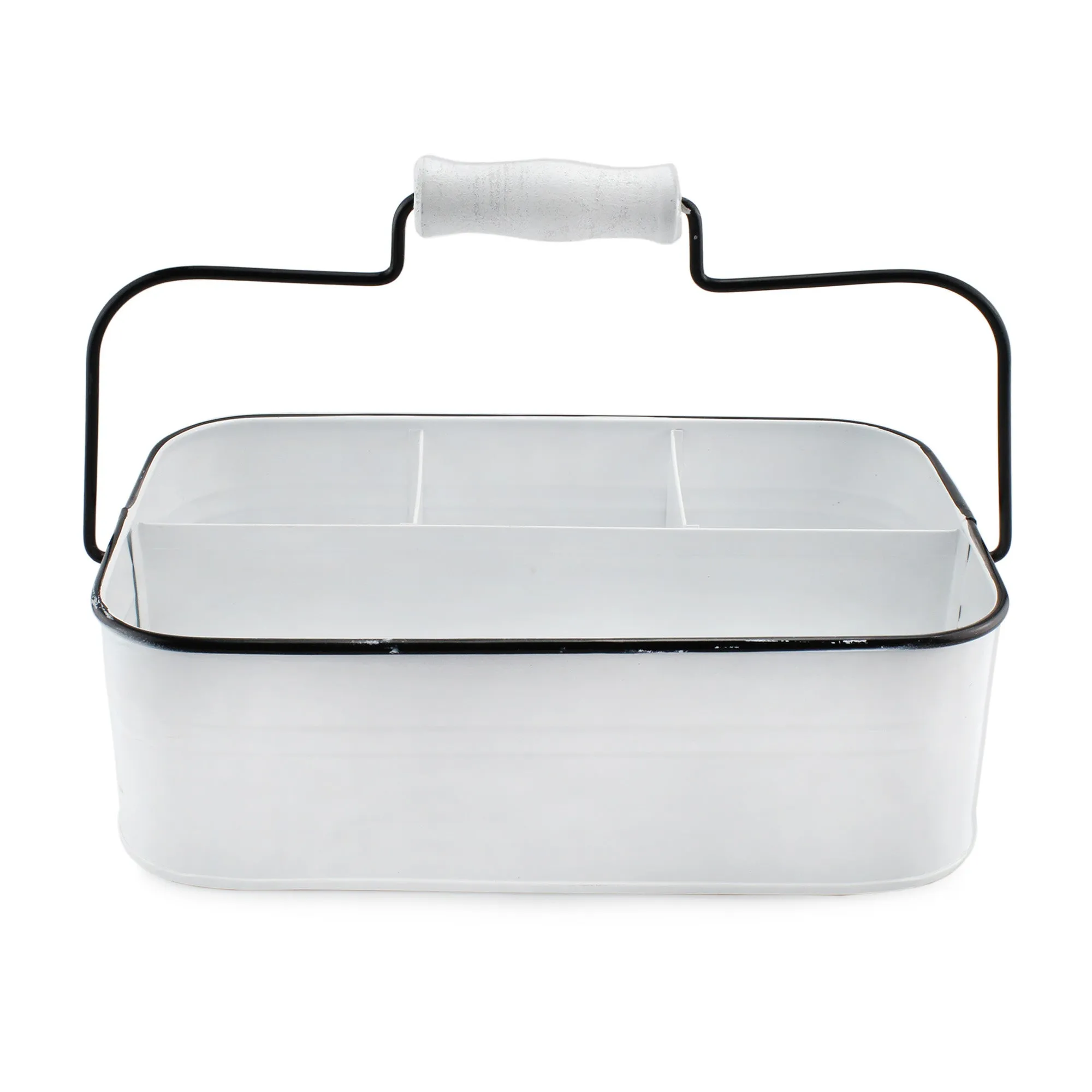 Large White Rustic Caddy (Case of 8)
