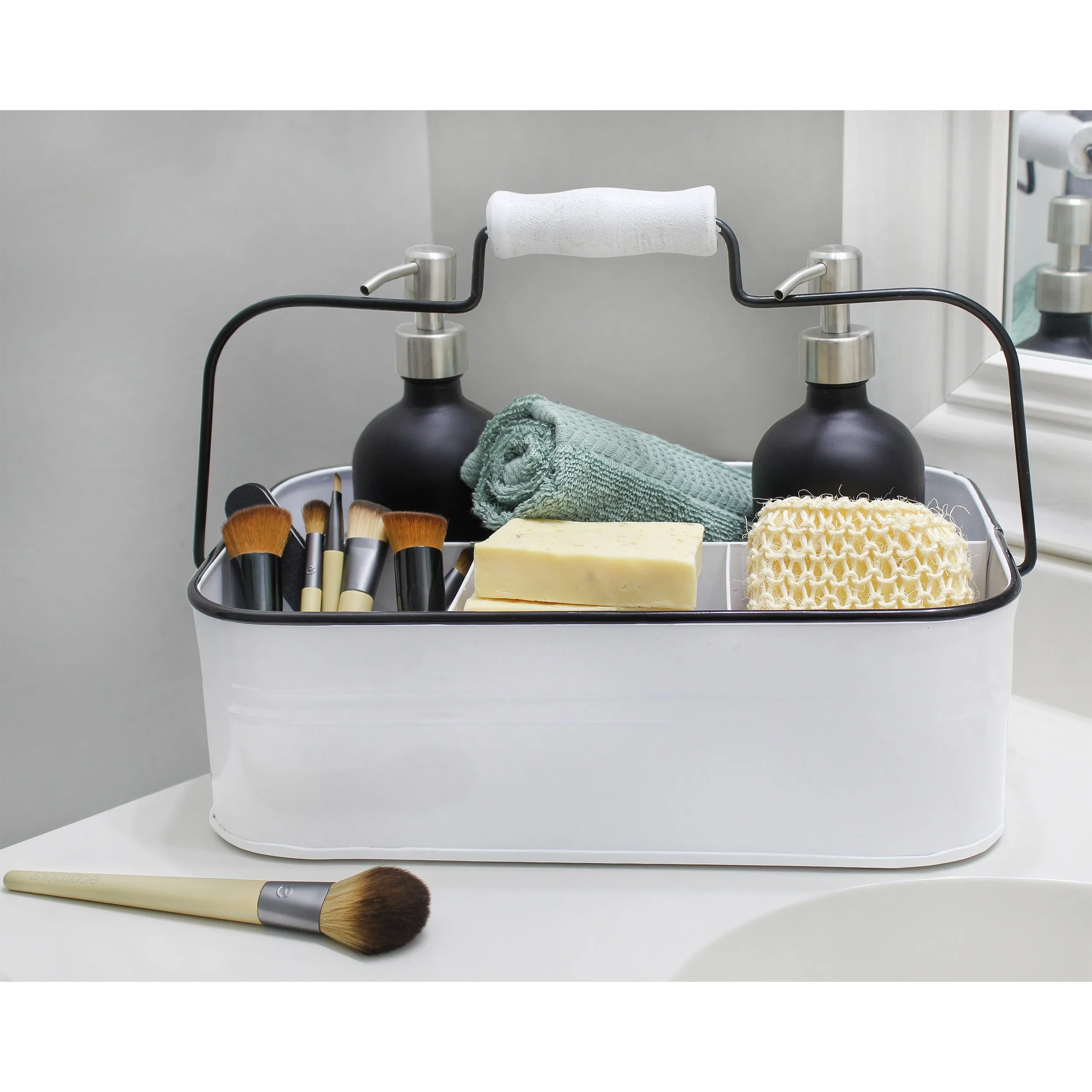 Large White Rustic Caddy (Case of 8)