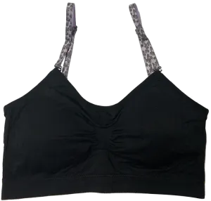 Lavander Cheetah Elastic Straps on a Scoopneck Seamless Bra