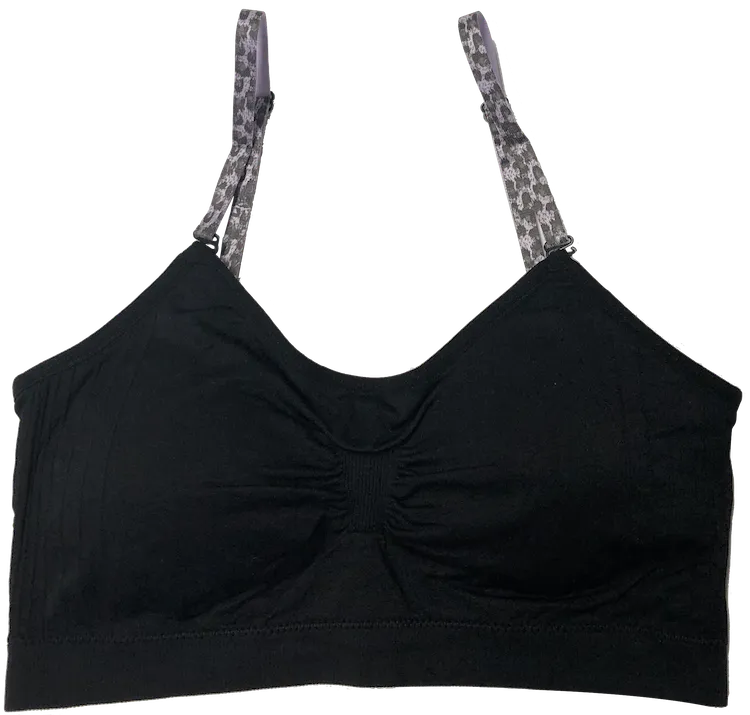 Lavander Cheetah Elastic Straps on a Scoopneck Seamless Bra