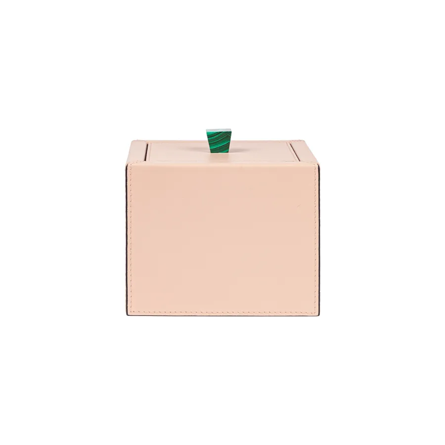Leather Box with Stone Handle by Giobagnara
