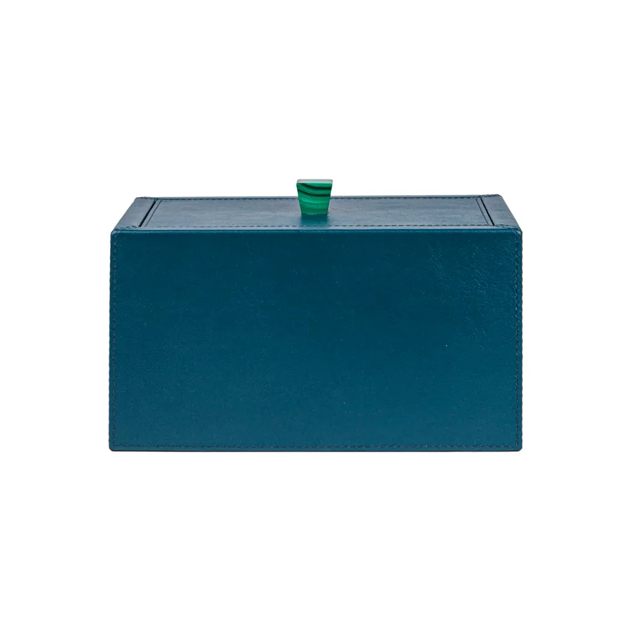 Leather Box with Stone Handle by Giobagnara
