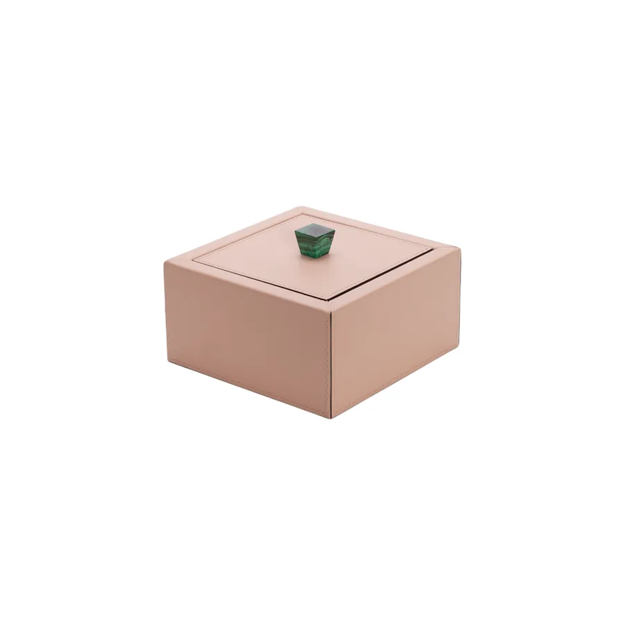 Leather Box with Stone Handle by Giobagnara