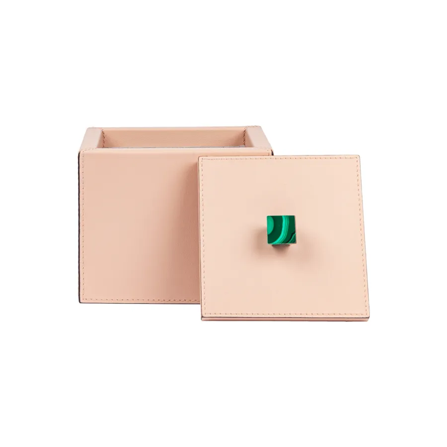Leather Box with Stone Handle by Giobagnara