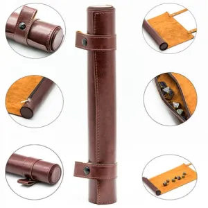 Leather Foldable Dice Mat - Brown