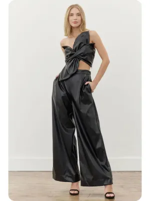 Leather Knot Top