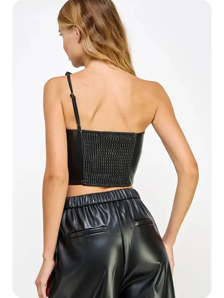 Leather Knot Top